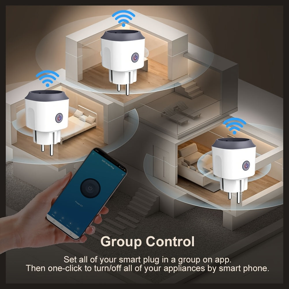 WiFi Smart Plug European Standard App Voice Control Power Monitoring 110V 220V