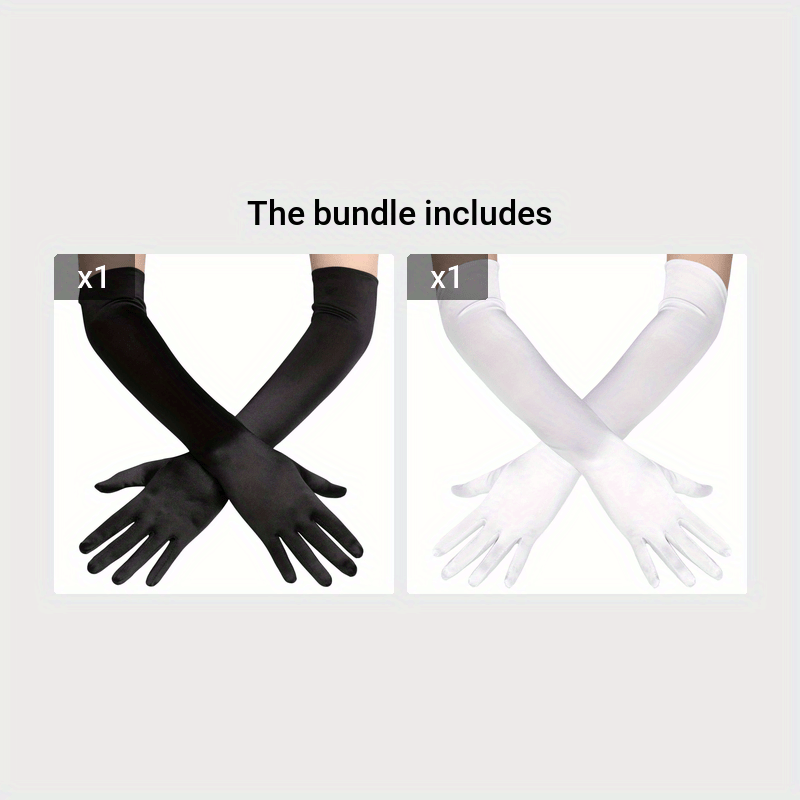 1920s Style Gatsby Flapper Satin Opera Long Gloves for Women