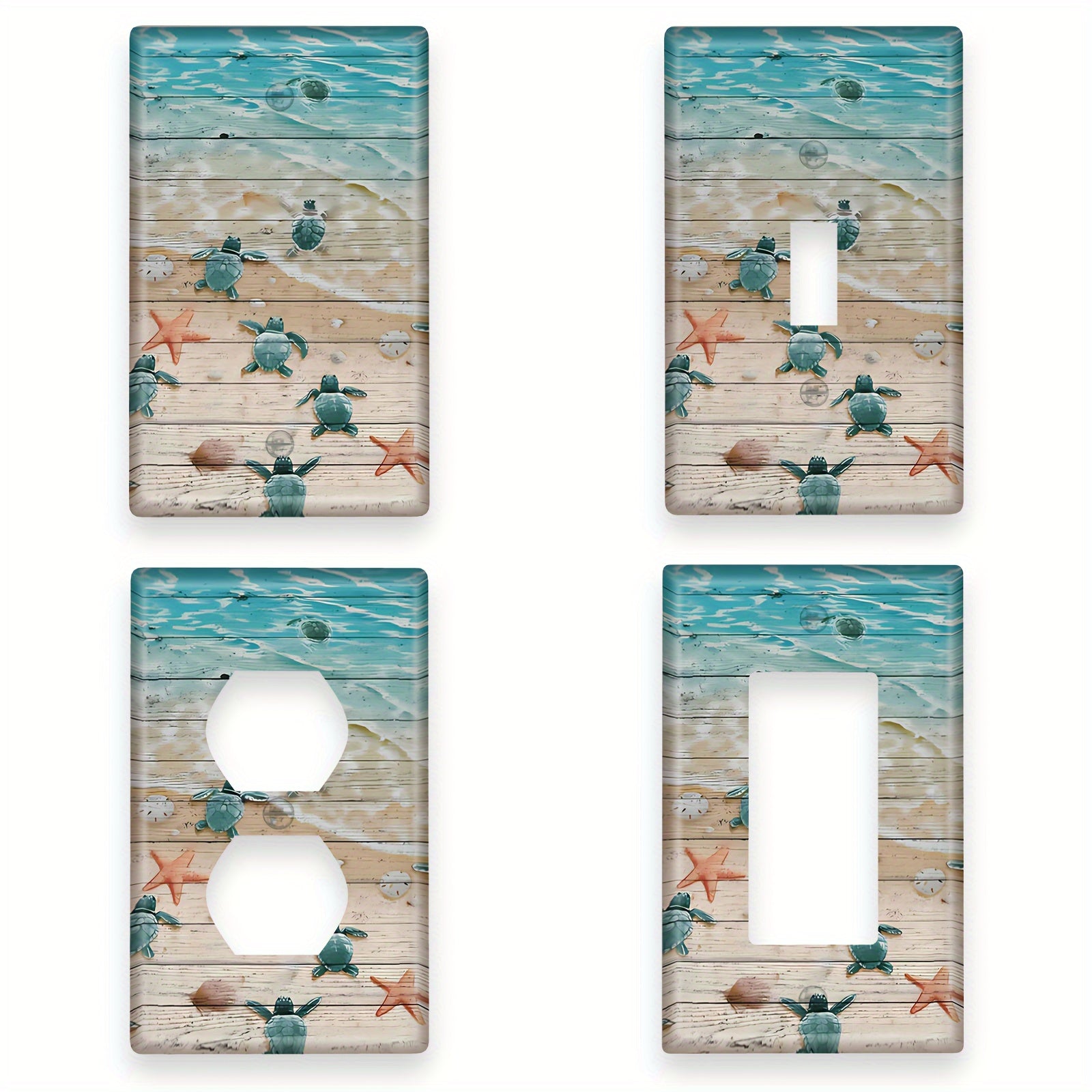 Ocean-Inspired Wooden Wall Switch Cover Decorates Walls Fits Standard Wall Boxes No Wires Needed 1 Piece