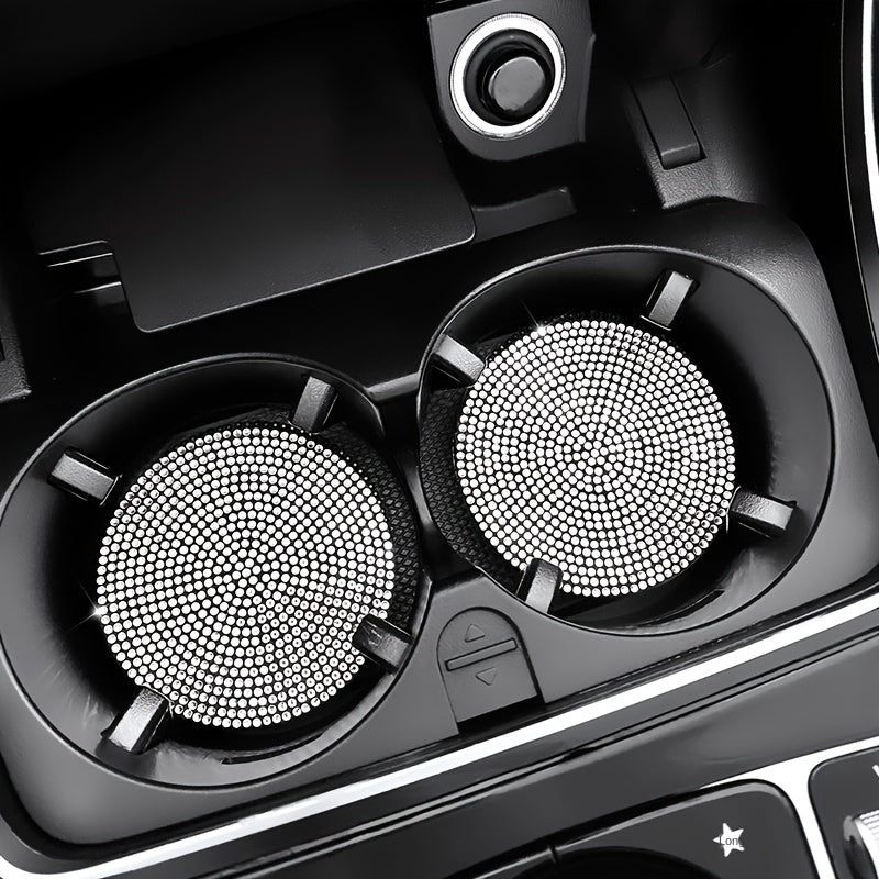 Автомобильные подстаканники с искусственным алмазным принтом, противоскользящая блестящая отделка со стразами, украшение для держателя стакана