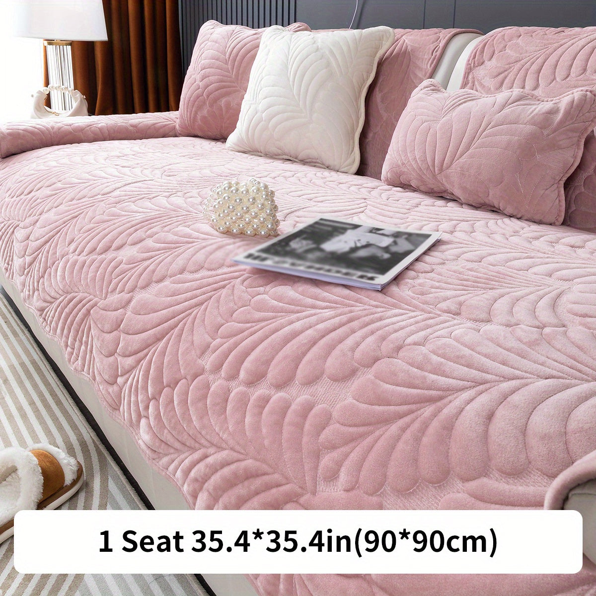 Короткий плюшевый чехол для дивана на все сезоны, идеально подходит для домашнего декора в спальне, офисе или гостиной. Исключает спинку, подлокотники и наволочку.