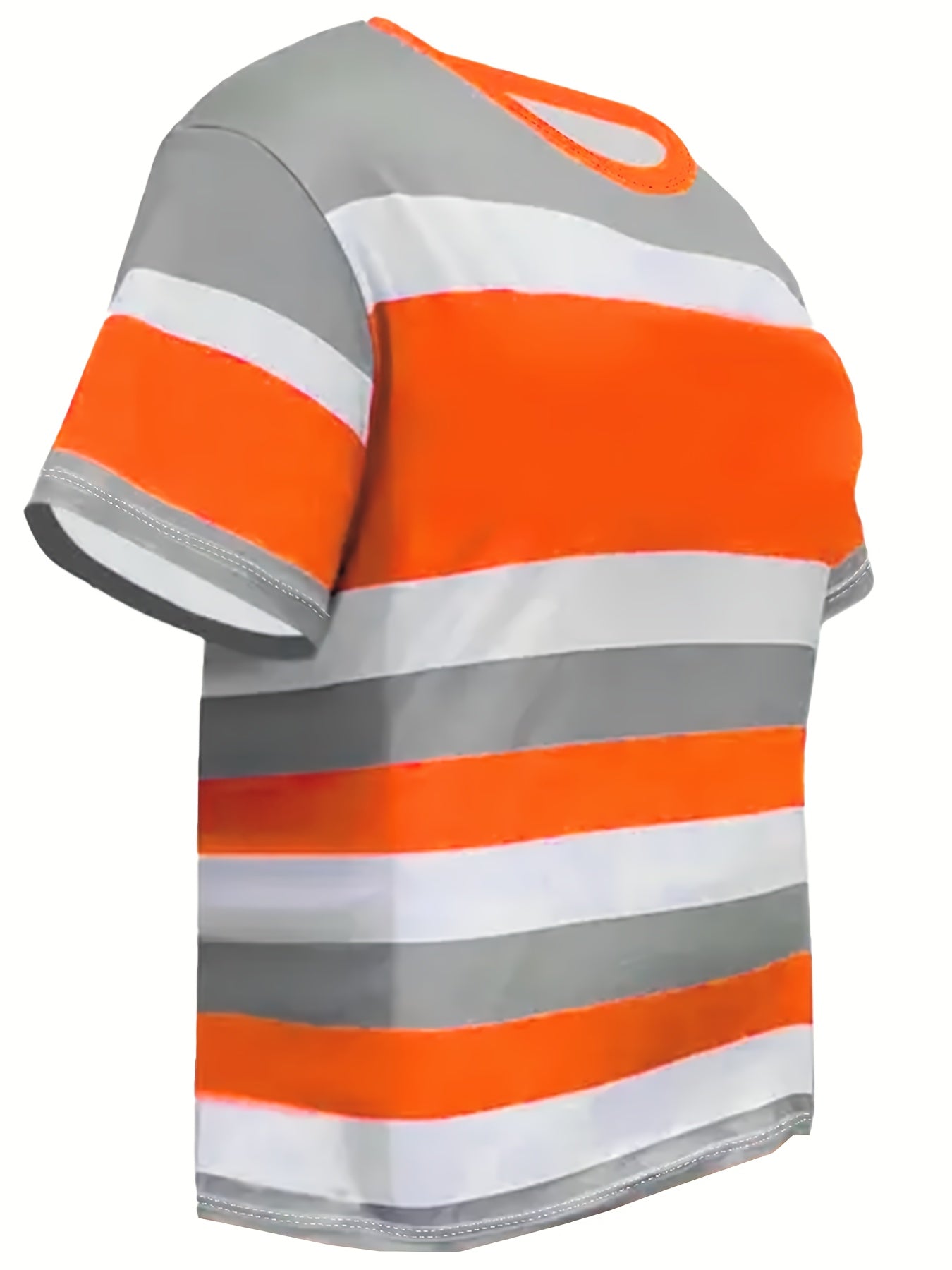 Women’s Plus Size Striped Short Sleeve T-Shirt Knit Polyester Sports Top