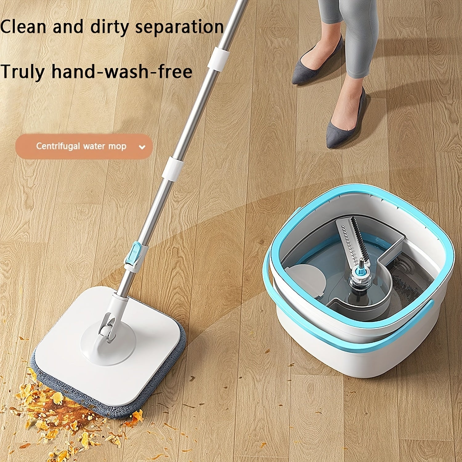 360-Degree Swivel Head Microfiber Mop Set for Hardwood Floors and Pet Cleaning