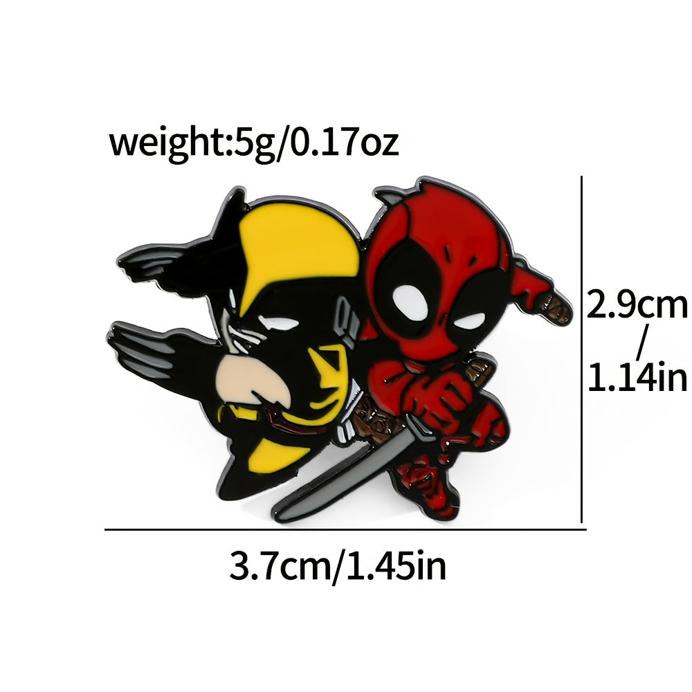 9 Disney Deadpool Enamel Pins Alloy Cartoon Style Punk Badge Jewelry for Clothing Backpack Accessories