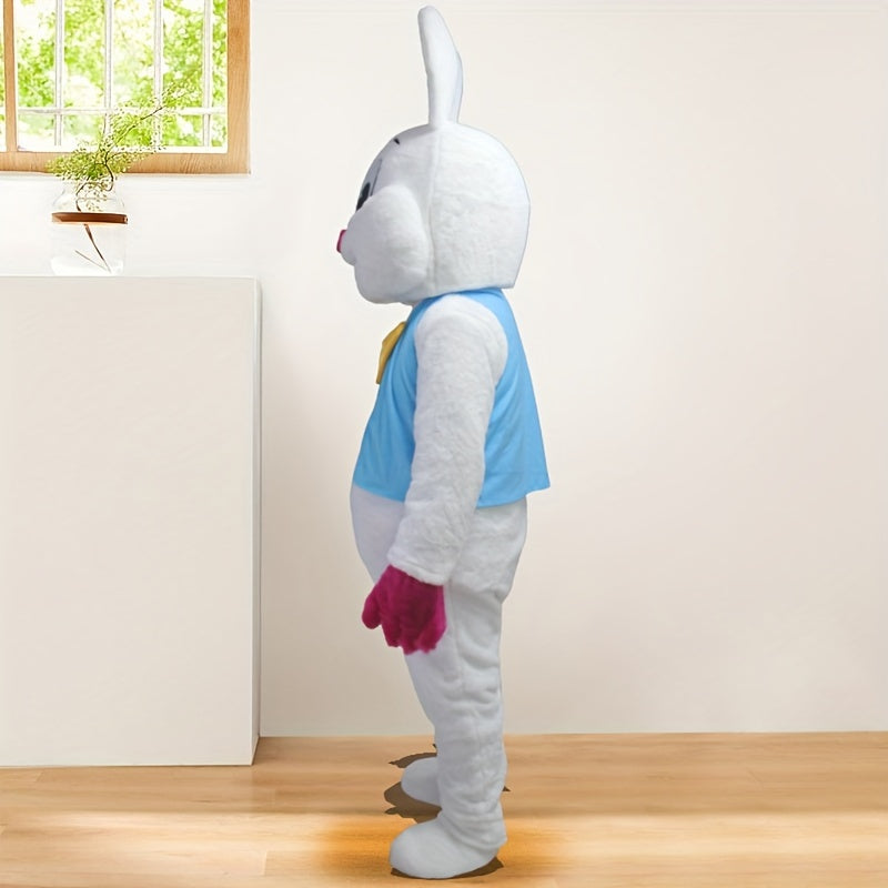 Adult Easter Bunny Mascot Costume Cartoon Knit Fabric for Parties and Promotions