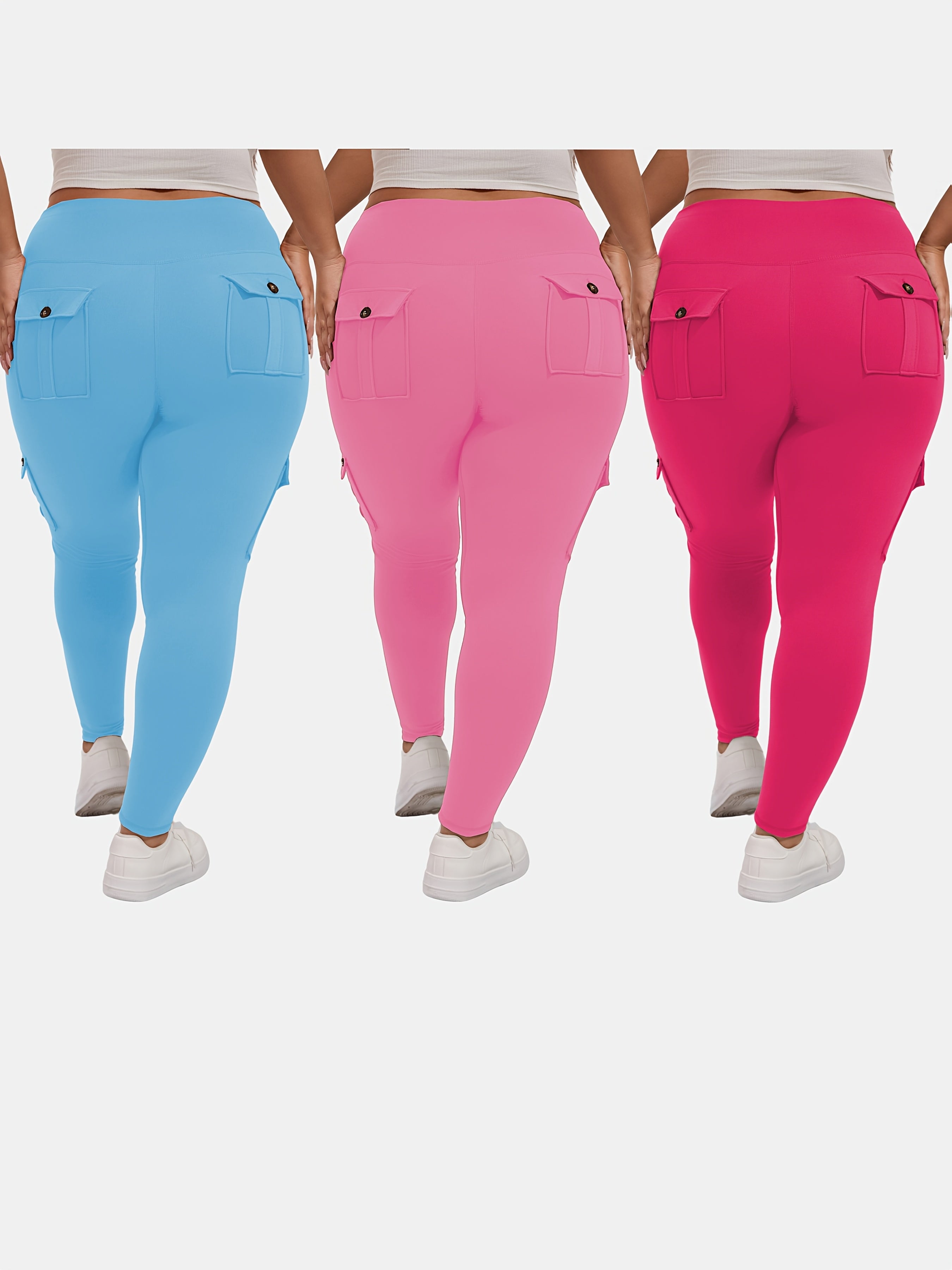 Women's Plus Size Sports Leggings High Waist Tummy Control Four-Way Stretch