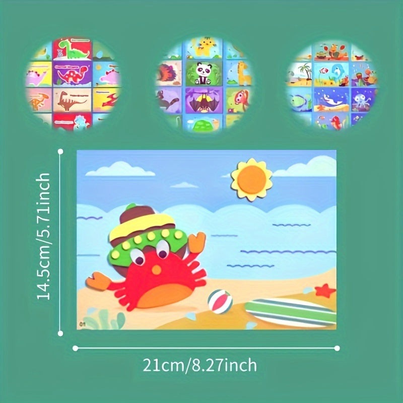 DIY 3D Stickers for Kids Educational Holiday Gift Paper Mixed Color Pack of 6 or 12