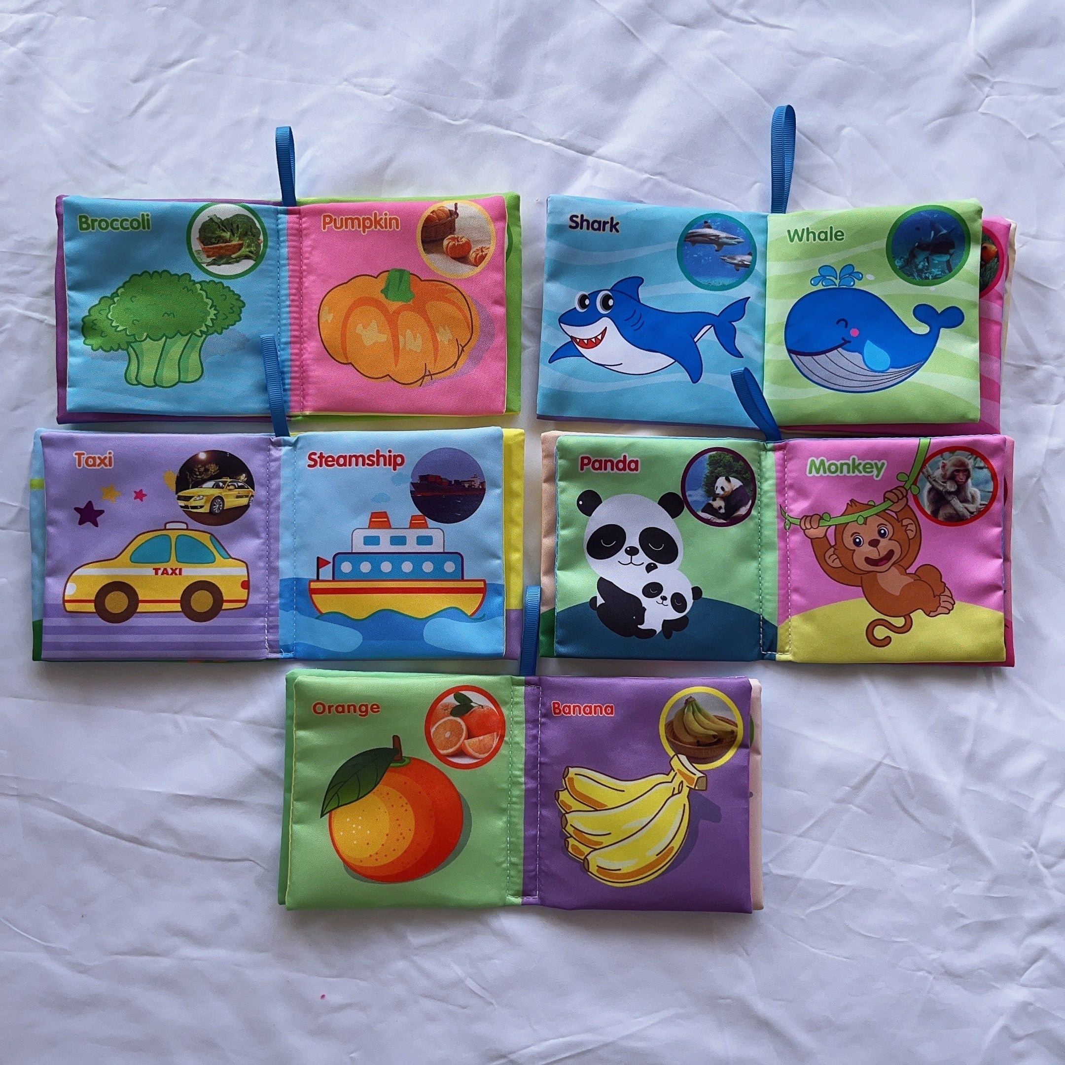 Набор из 5 тканевых книг для раннего образования "Просвещение" - Идеально для подарков на день рождения или праздники