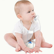 8oz Baby Bottle with Straw Brush, Polypropylene, Standard Caliber, Blue and Pink