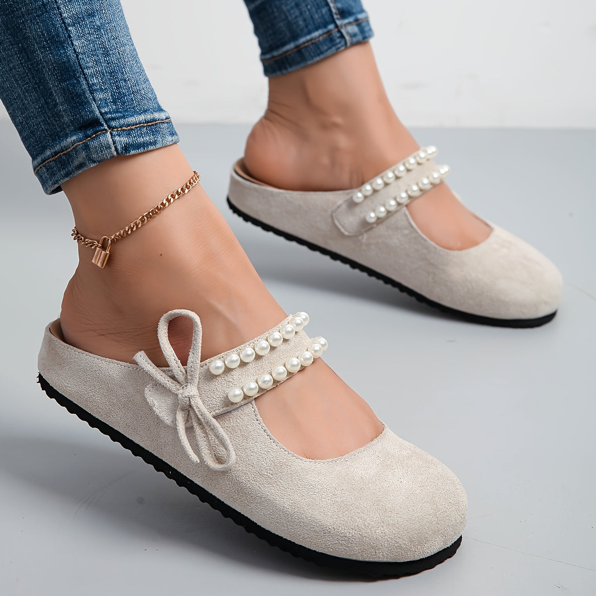 Women's Yellow Fabric Slip-On Mary Jane Sandals with Cushioned Sole