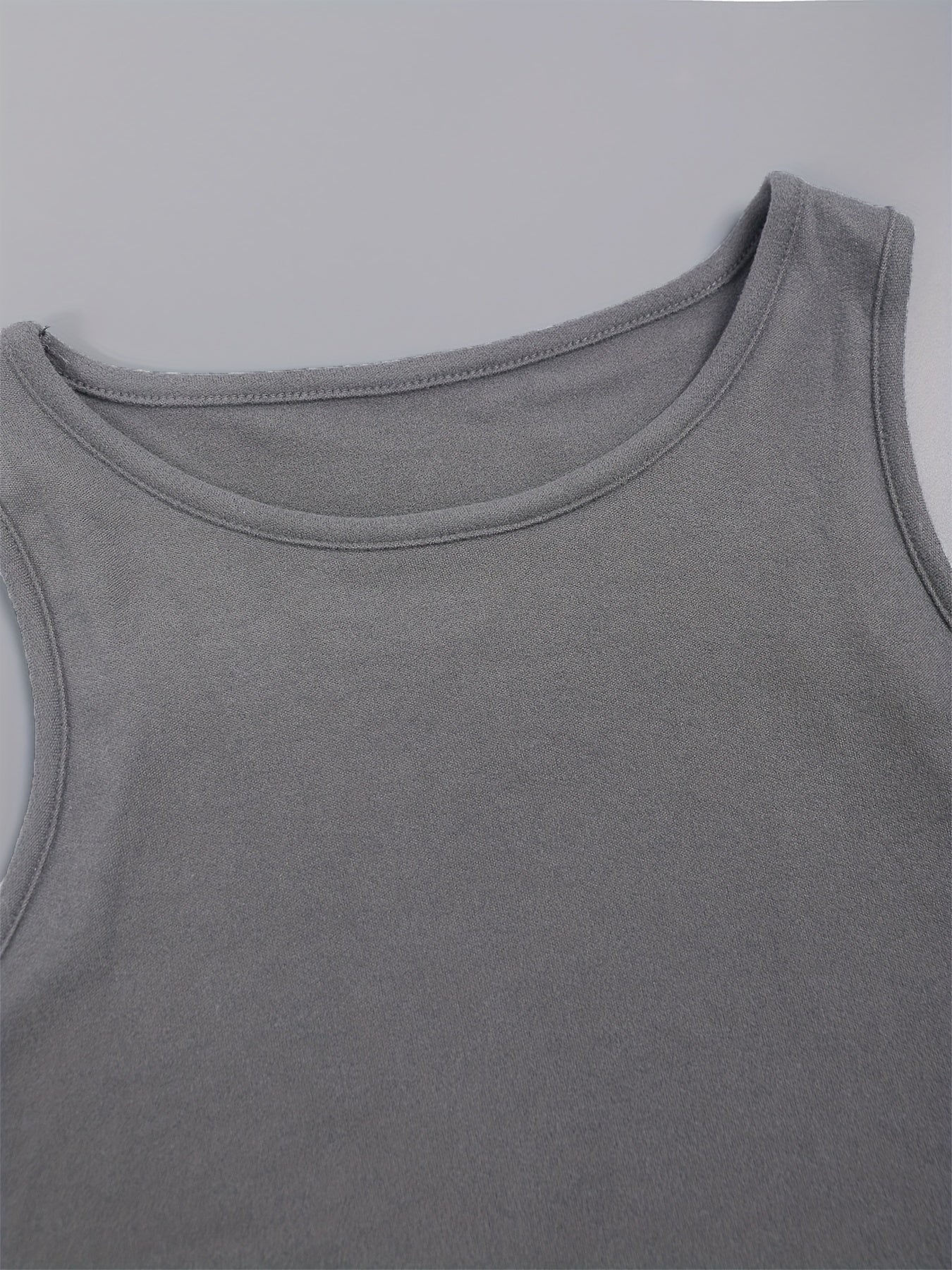 Women's Solid Color Sleepwear Sets Vest and Shorts Pajama 3-Piece Micro Elastic Polyester