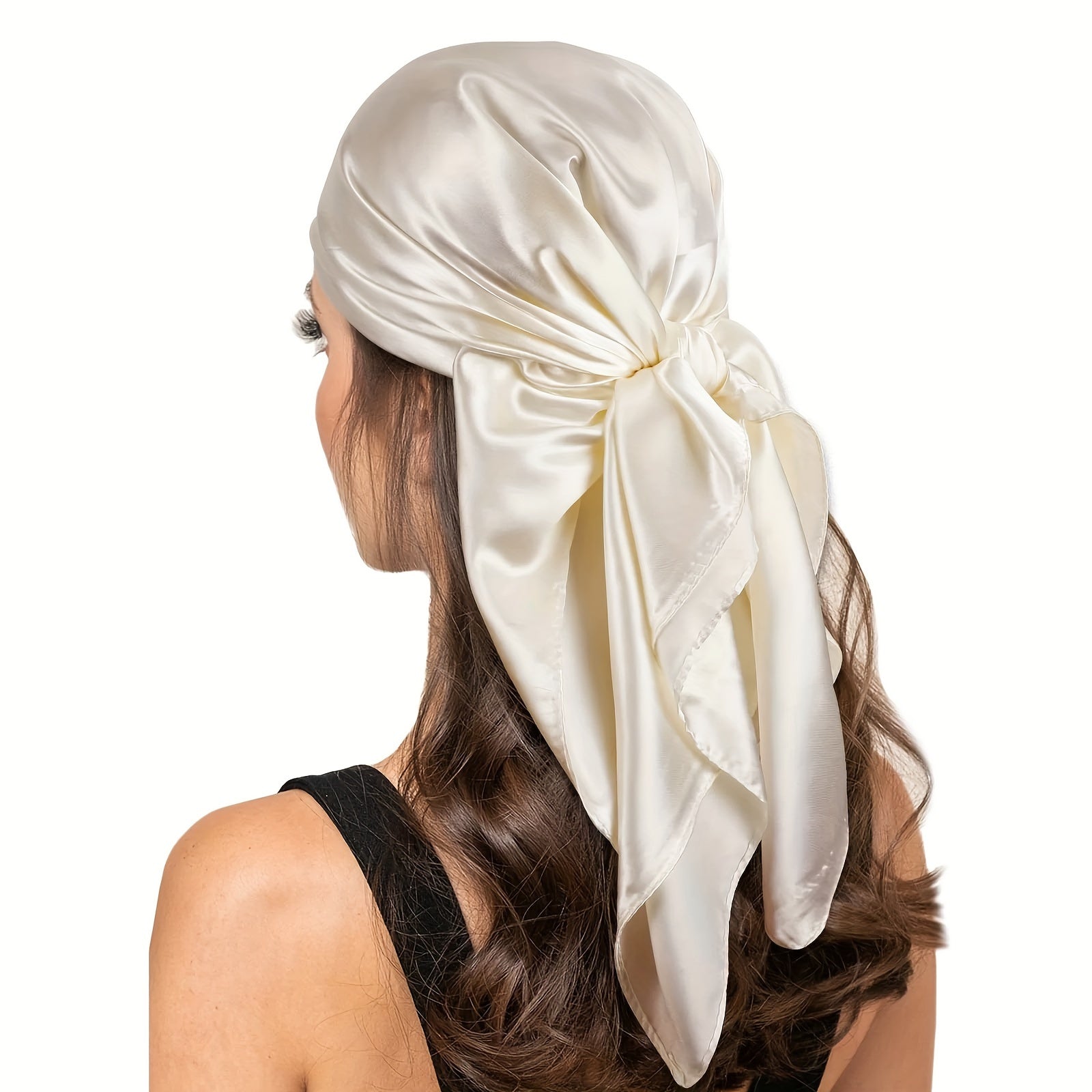 Square Satin Headscarf 89.99cm Casual Hair Wrap for Sleeping and Styling