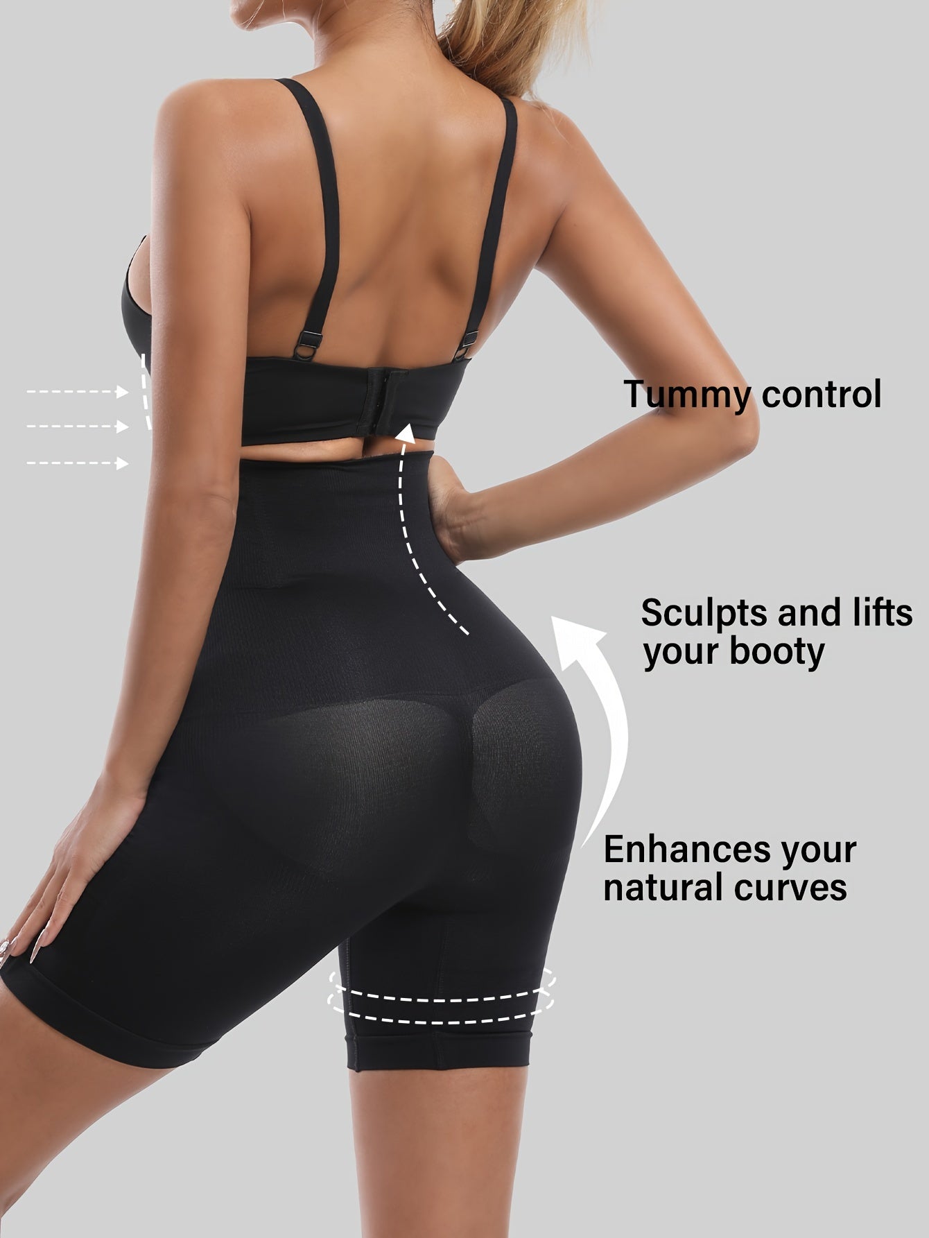 Women's High Waist Boyshort Shapewear Tummy Control Butt Lift Slimming Solid Color