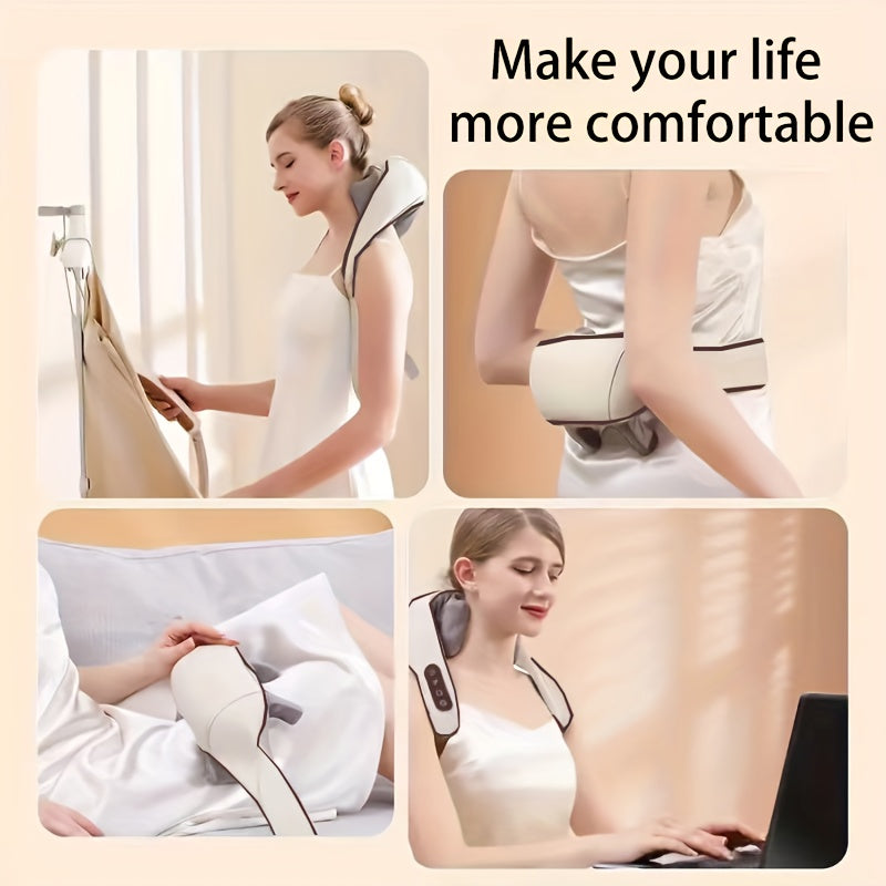 Rechargeable Shiatsu Shoulder and Neck Massager with Heating Function