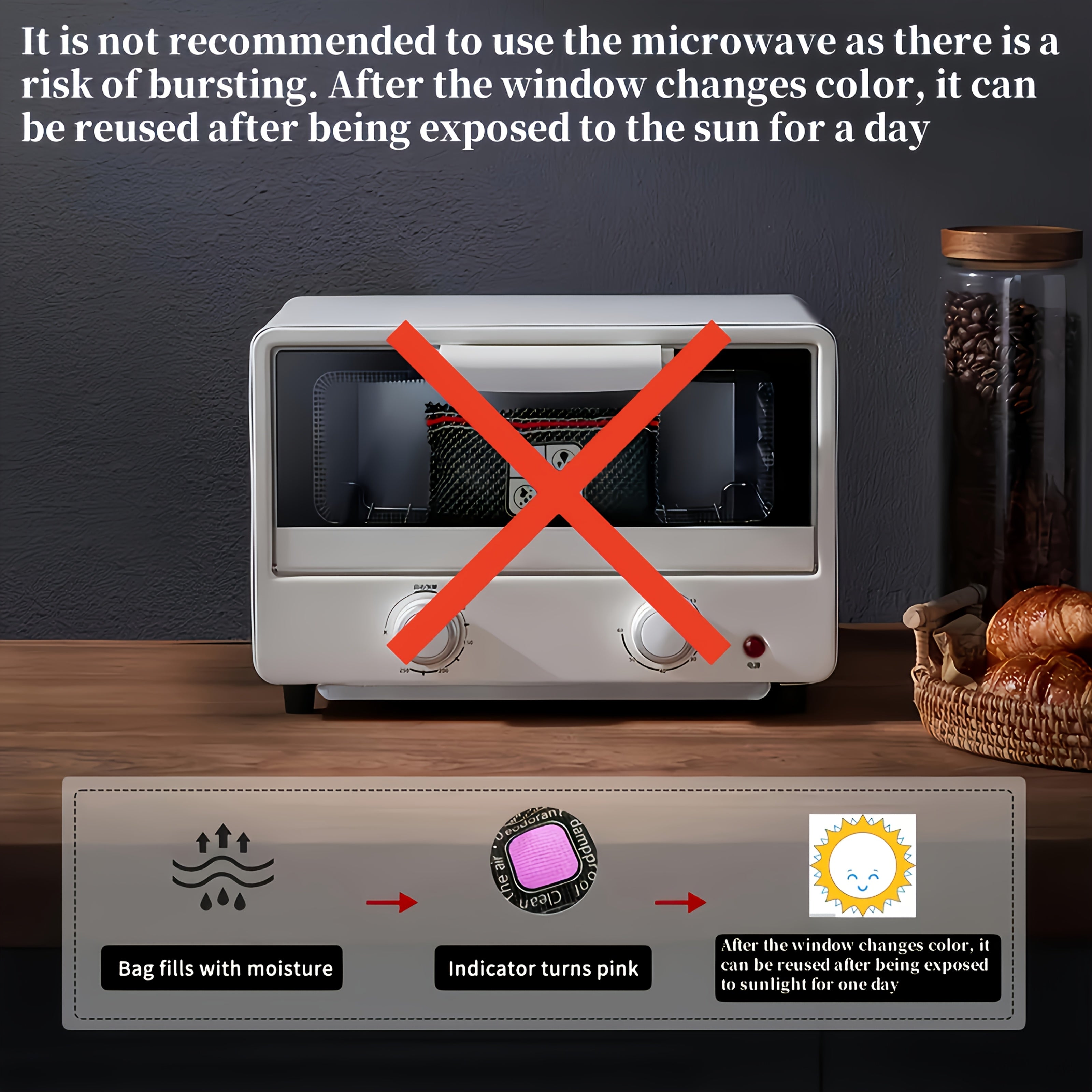 400g Qayta ishlatiladigan Silikon Namlikni boshqarish uchun avtomobillar, yelkanlar uchun
