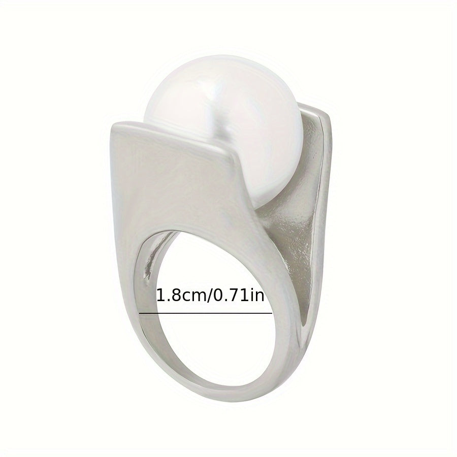 Women's Geometric Silver Ring for Fashionable European and American Style