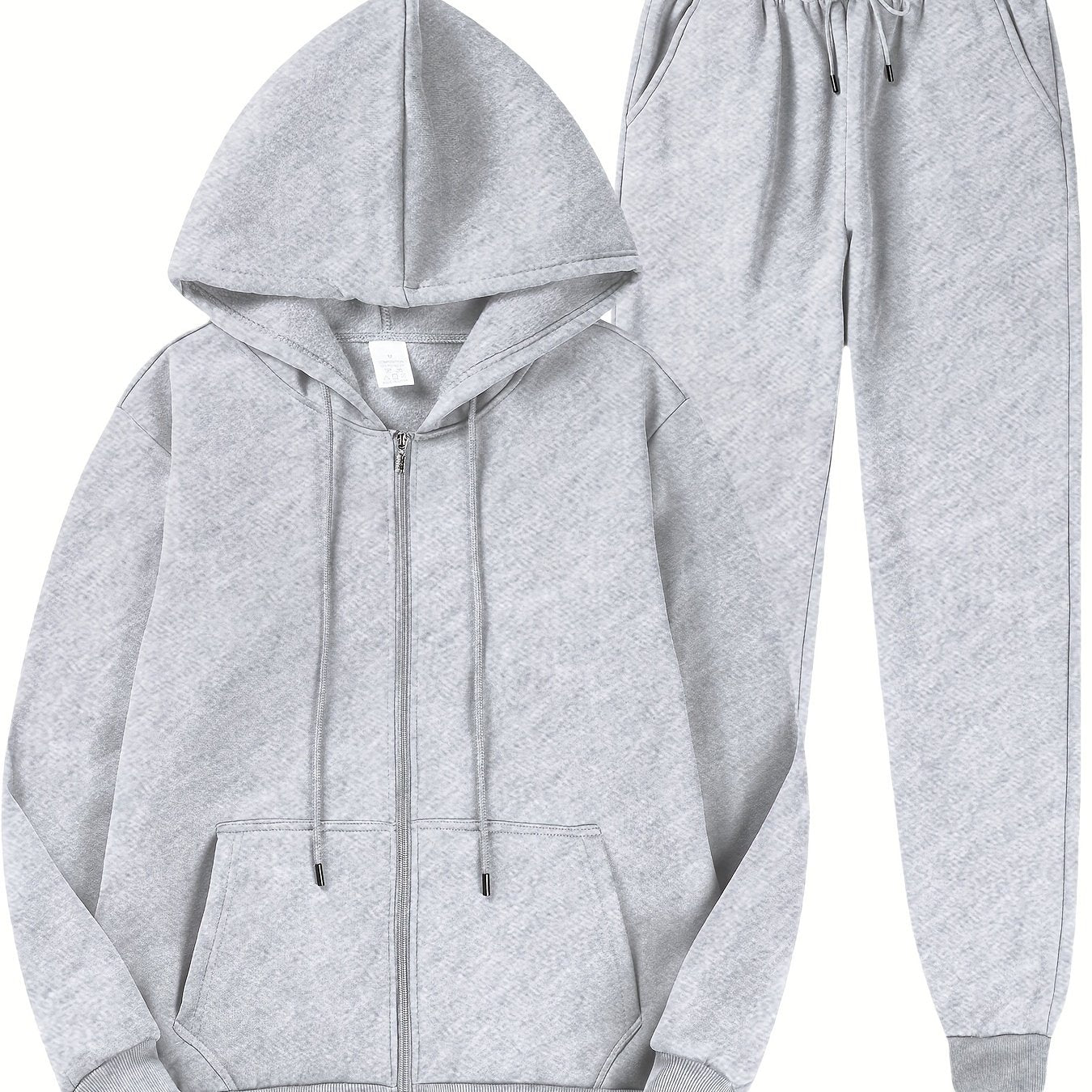 Men's Fleece Hoodie and Sweatpants Set 100% Polyester Casual Fall Winter Solid