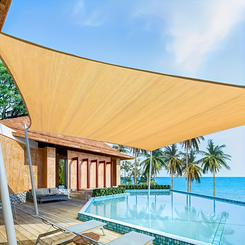 Bej Quyosh nuri uchun UV himoyalangan shisha tarmog'i, bog'lar, verandalar, balkonlar uchun bardoshli PE material