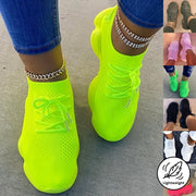 Plus Size White Casual Sneakers Women Mesh Lightweight Running Shoes