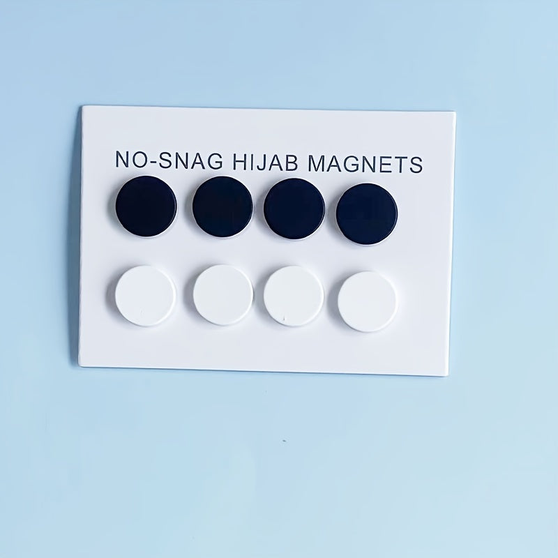 Juego de 8 imanes minimalistas de aleación para hijab, pinzas redondas antarañazos para uso multifuncional