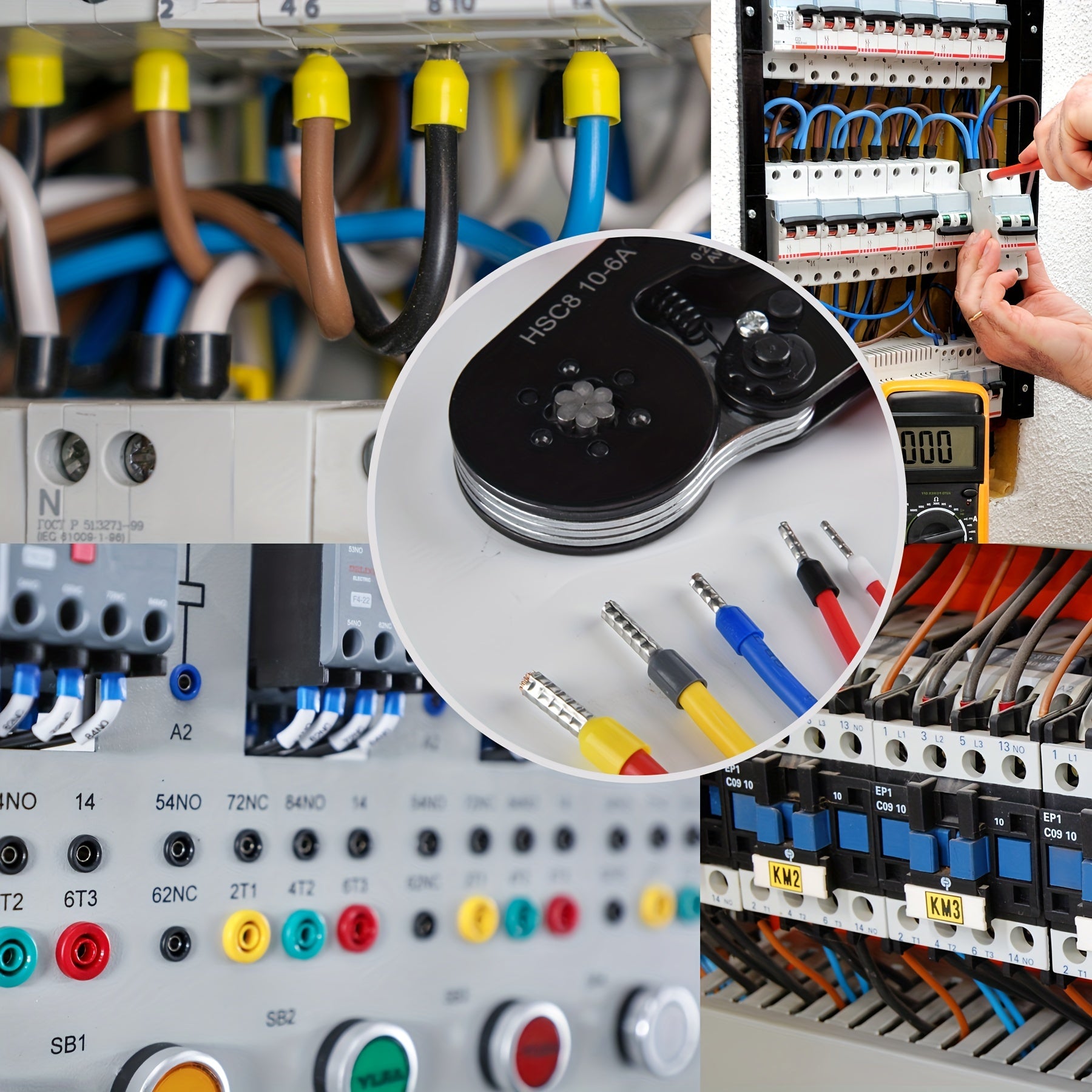 Electrical Ferrule Crimping Tool Kit with 1200 Wire Connectors for Insulated Ferrules 23-7 AWG