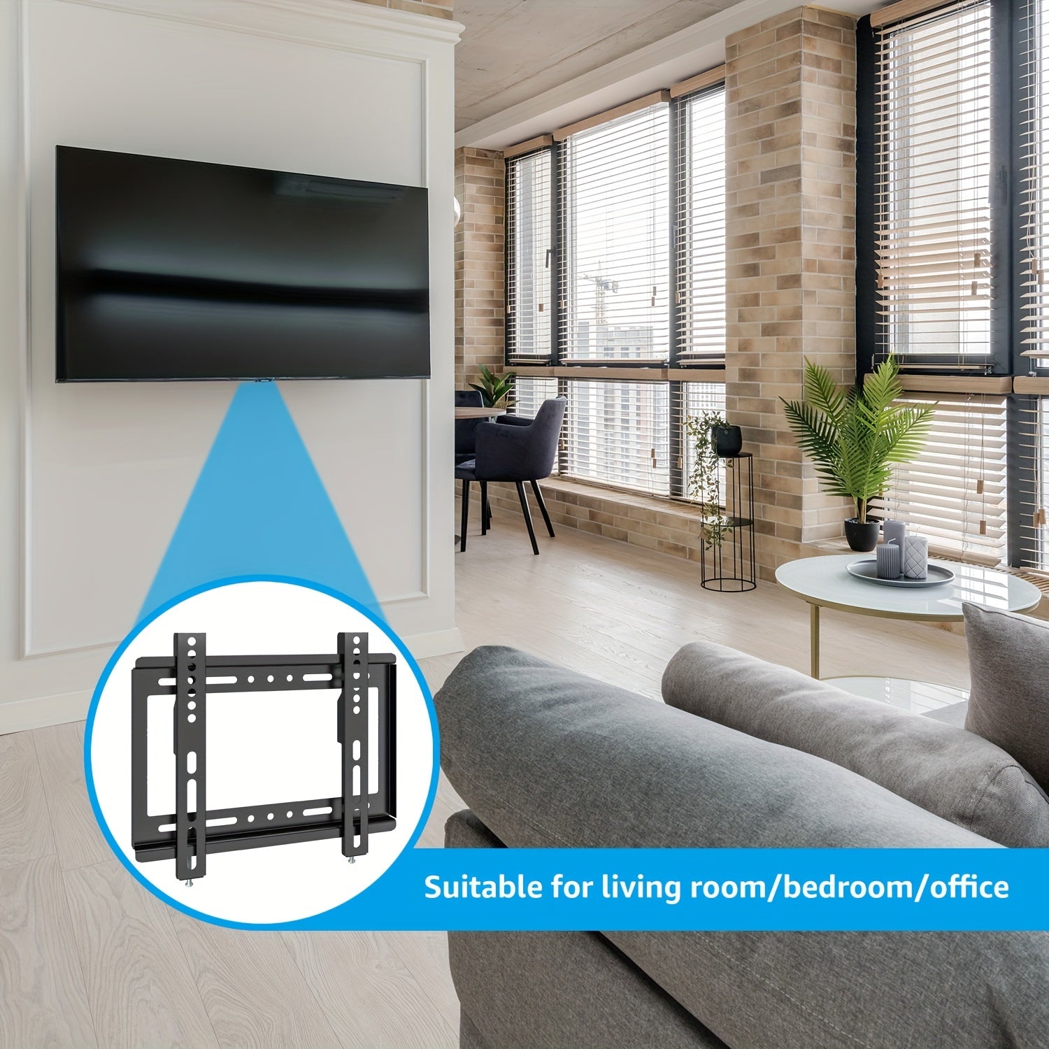 Universal TV Wall Mount for 66-109cm Flat Screen Monitors Black