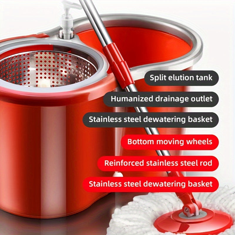 Juego de fregona con cubo y 3 cabezales para limpiar suelos