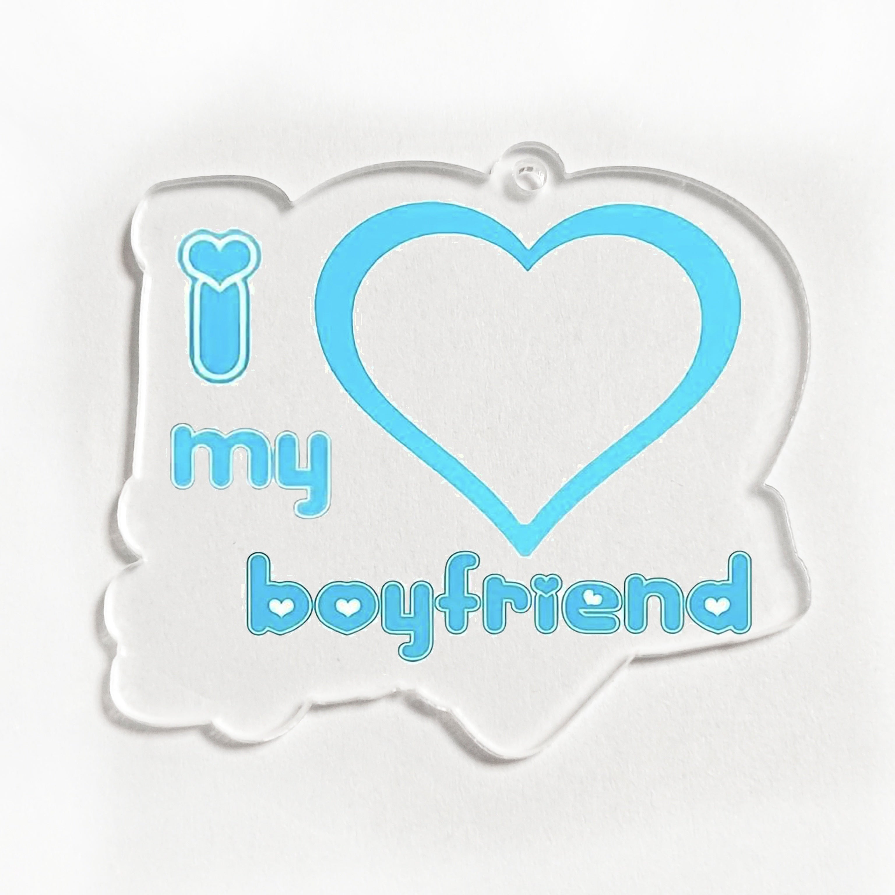 Personalized Acrylic Heart Keychain with UV Portrait and Alphabet Theme for Valentine's Day