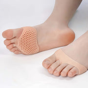 Women's Peach Silicone Forefoot Pads Half Insoles Breathable Cushioning