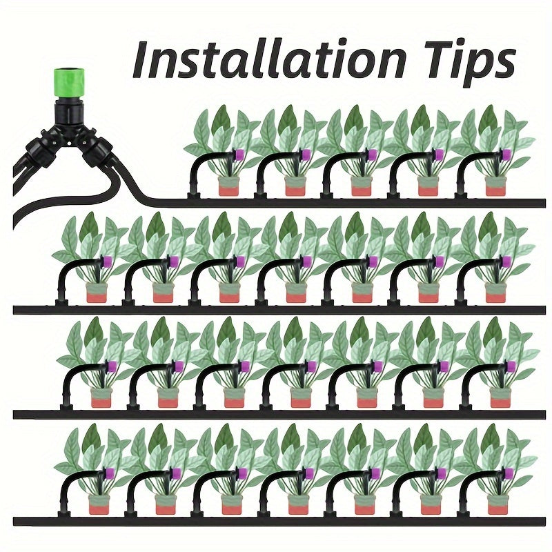 4-Way Drip Irrigation Adapter for 1/4 Inch Hose with Flow Control Valve Garden Watering System