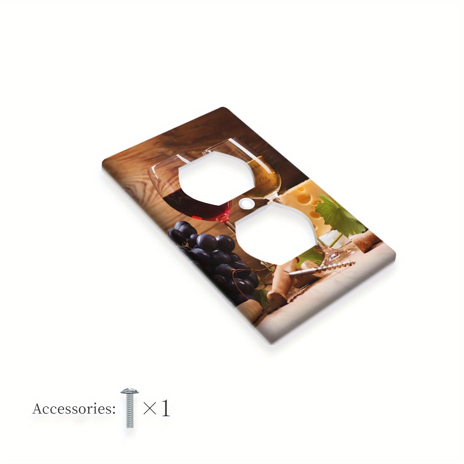 Wine and Cheese Light Switch Cover for Bathroom and Bedroom Easy Installation Battery-Free