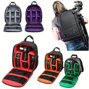 Mochila para cámara impermeable con divisores personalizables, correas acolchadas para hombros para cámaras DSLR, negro