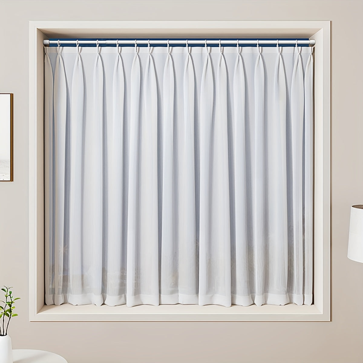 Adjustable Tension Curtain Rod Extendable No-Drill Bathroom Kitchen Window Sill Living Room