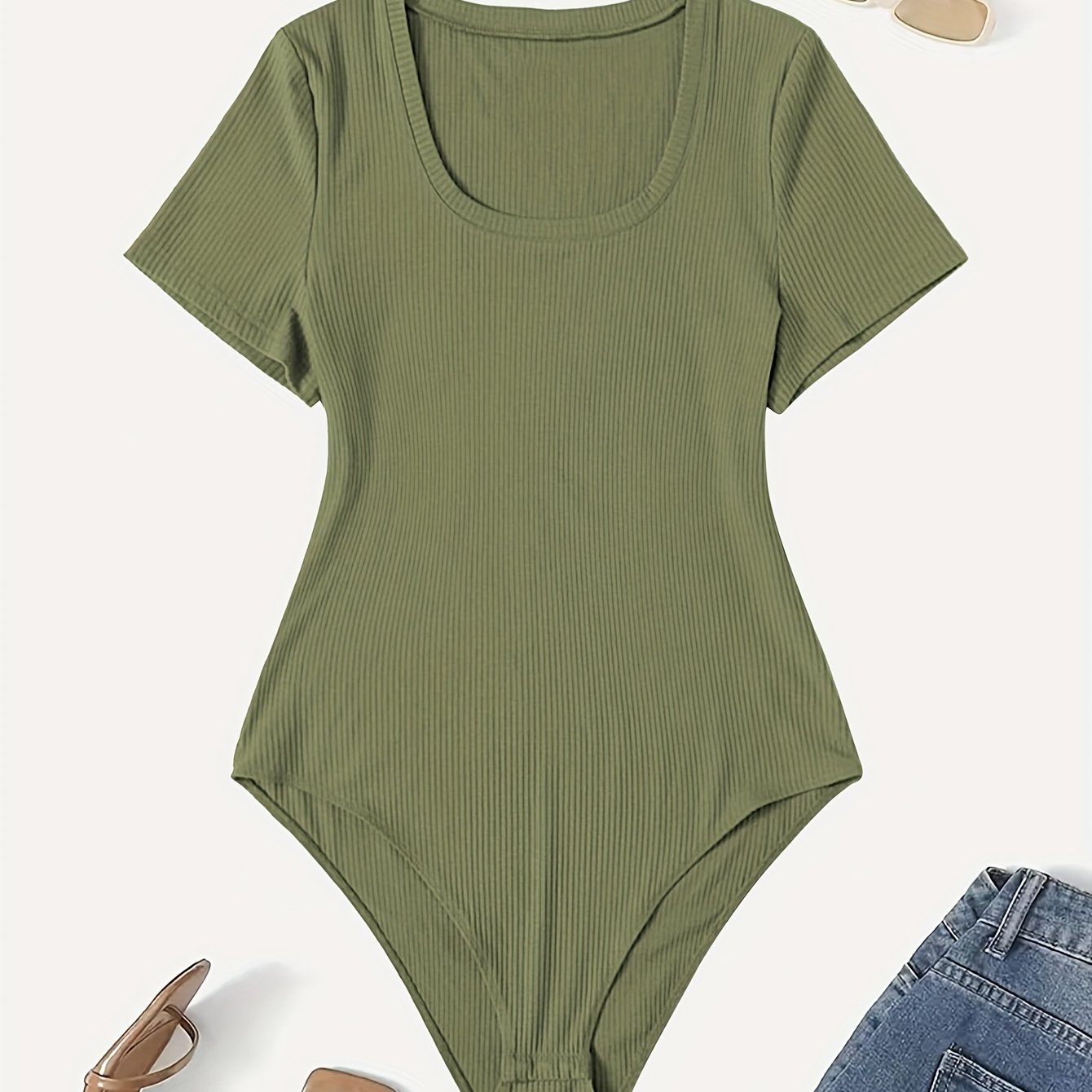 Mono casual de algodón elástico para mujer de tallas grandes de manga corta para todas las estaciones