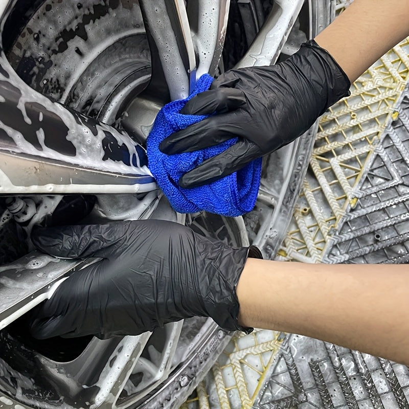 10/20/30 Black Nitrile Disposable Gloves for Cleaning, Hairdressing, and Beauty