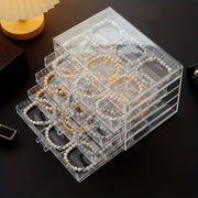 Acrylic Jewelry Box with Drawers Transparent Earring Storage and Display Stand