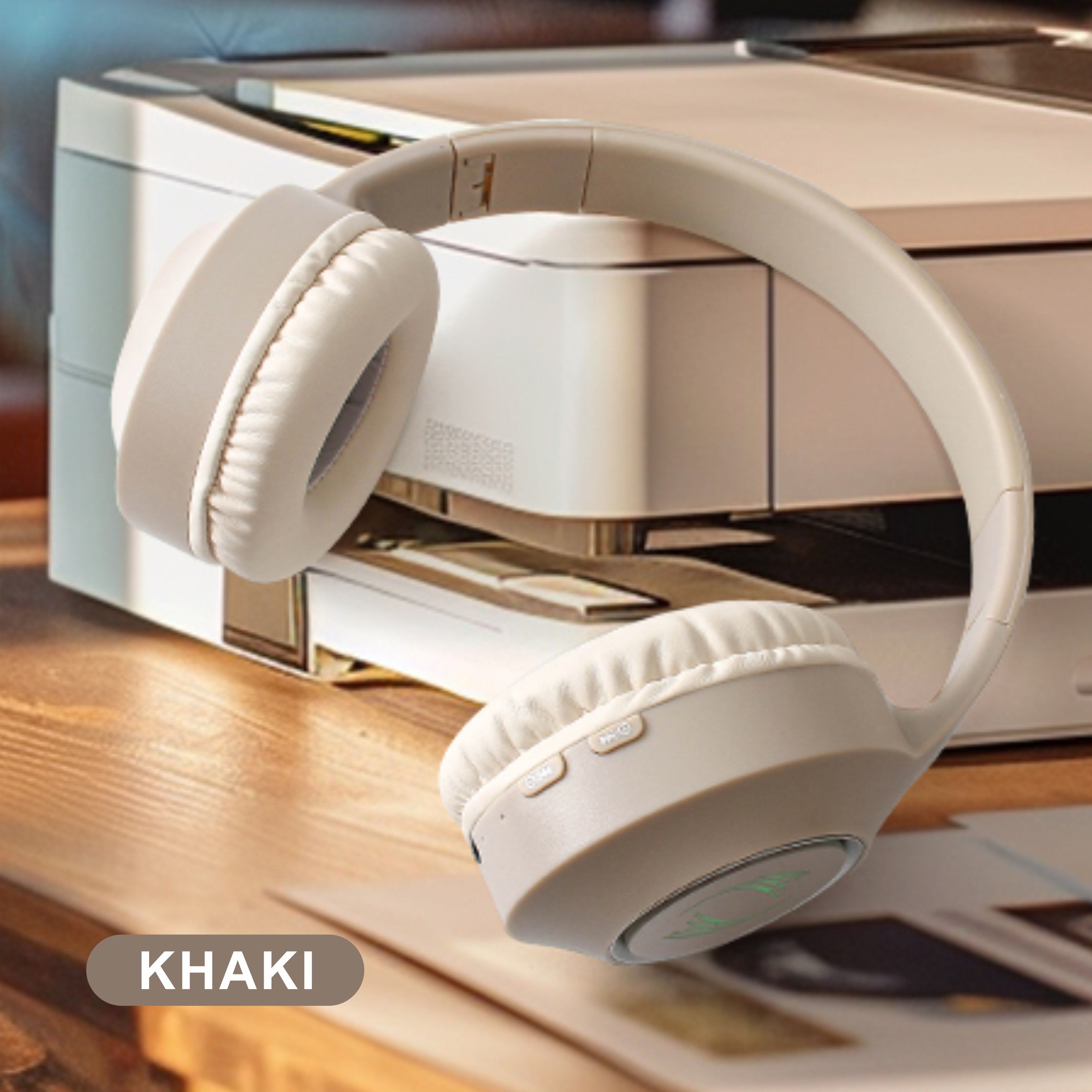 Wireless Over-Ear Headphones with LED Lights Long Battery Life High Fidelity Stereo for Gaming Running Adults