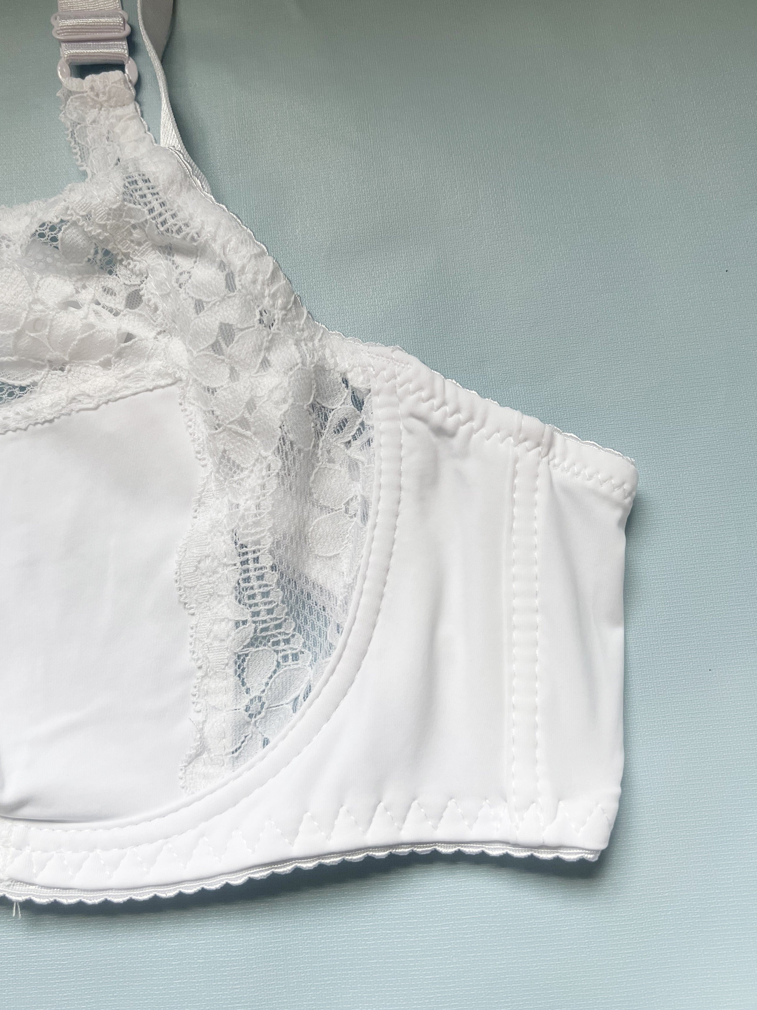 Plus Size Women's Floral Lace Underwire Bra Solid Color Medium Stretch Elasticane