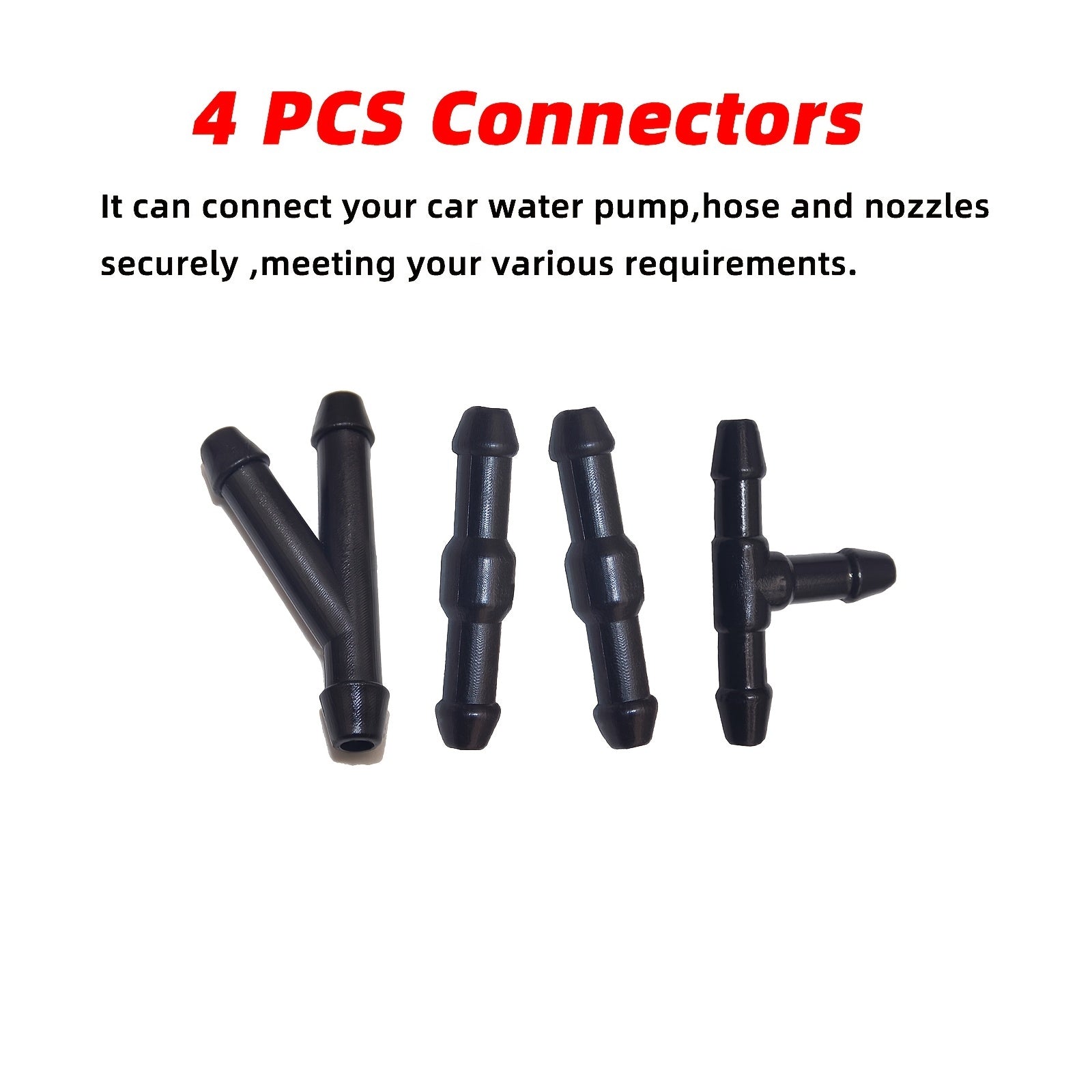 Kit de manguera de lavado de parabrisas universal de 2M con 4 conectores para instalación de boquillas