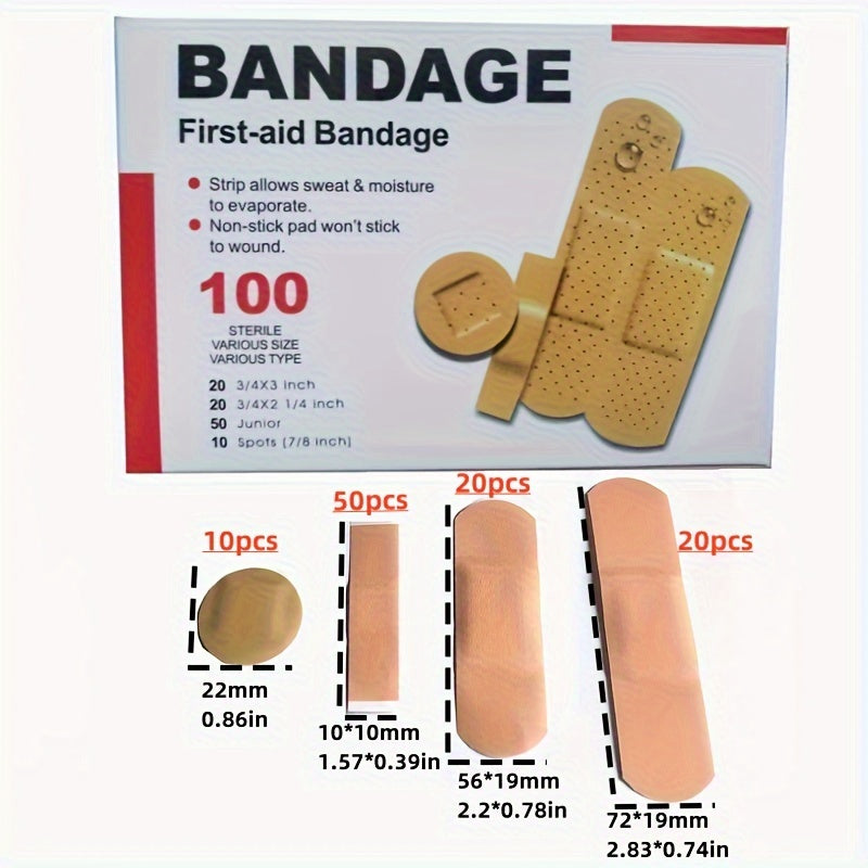 100 ta suv o'tkazmaydigan, nafas oladigan yopishtiruvchi plastirlar ochiq havoda sport uchun.