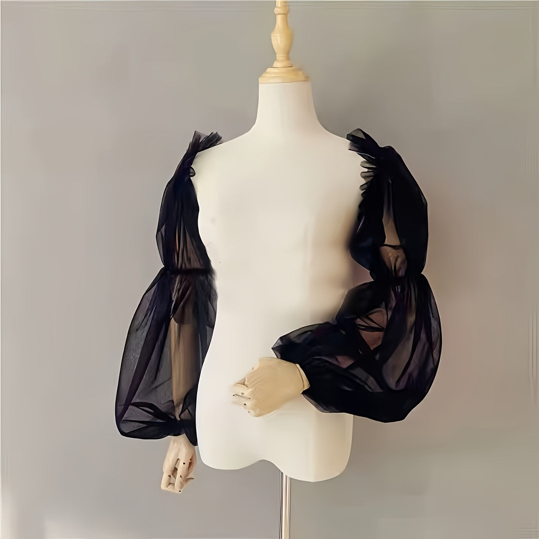 Long Sleeve Bridal Puff Sleeves Elastic Polyester Wedding Accessories for Parties and Photography