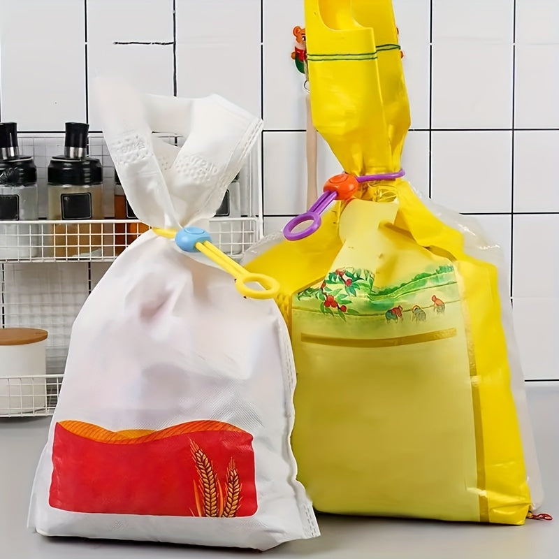 Juego de 5 clips reutilizables de silicona para sellar bolsas de comida para almacenamiento de cereales y arroz