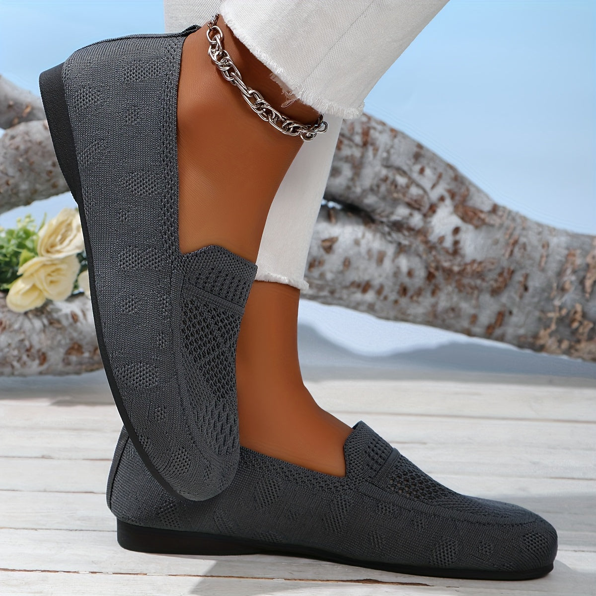 Zapatos de mujer de pie ancho de gran tamaño cómodos para todas las estaciones, interiores y exteriores