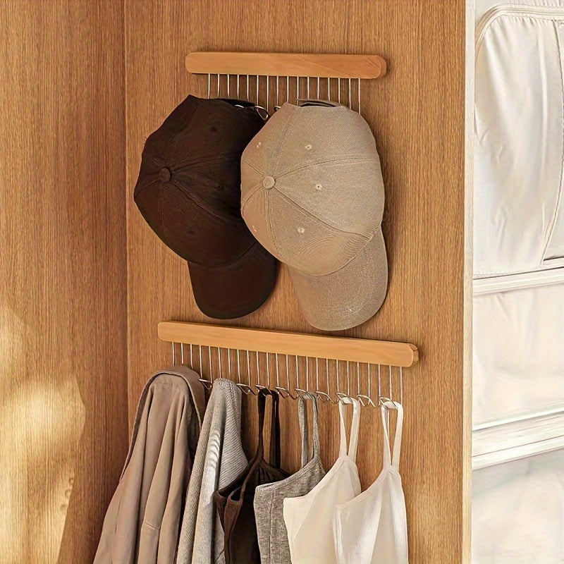 Wooden Wall Mount Hanger for Organizing Underwear and Kitchen Items