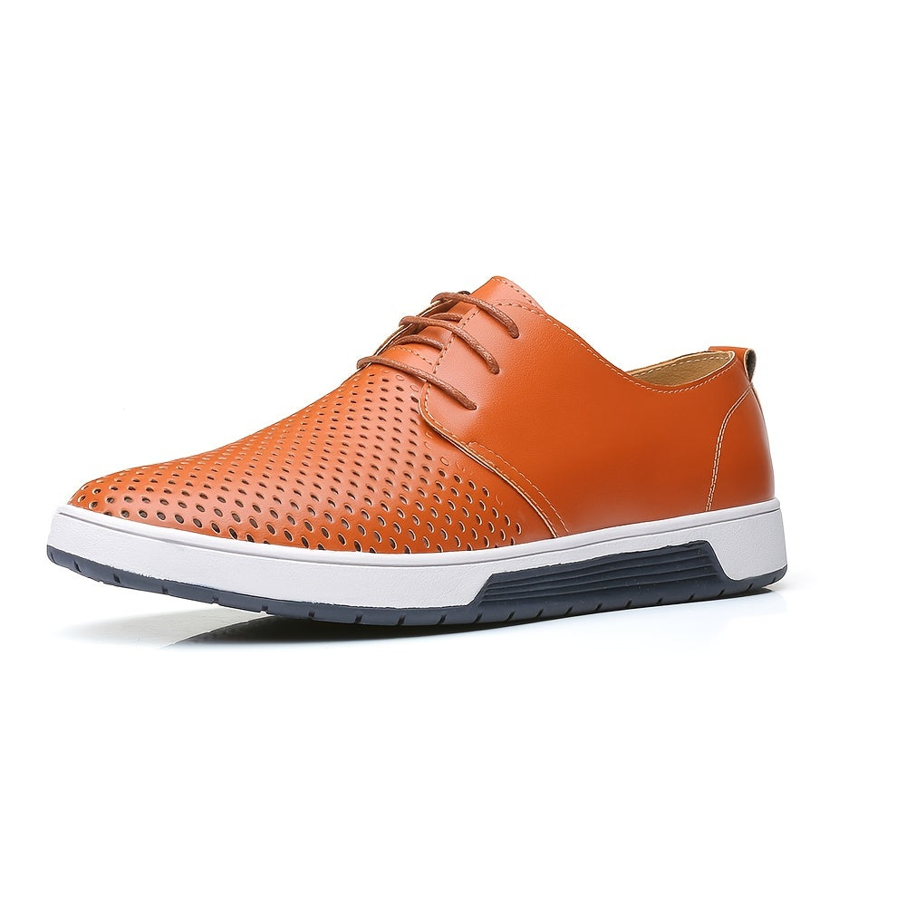 Мужские черные оксфорды-кроссовки с дышащей перфорированной микрофибровой кожей и резиновой подошвой, повседневная обувь