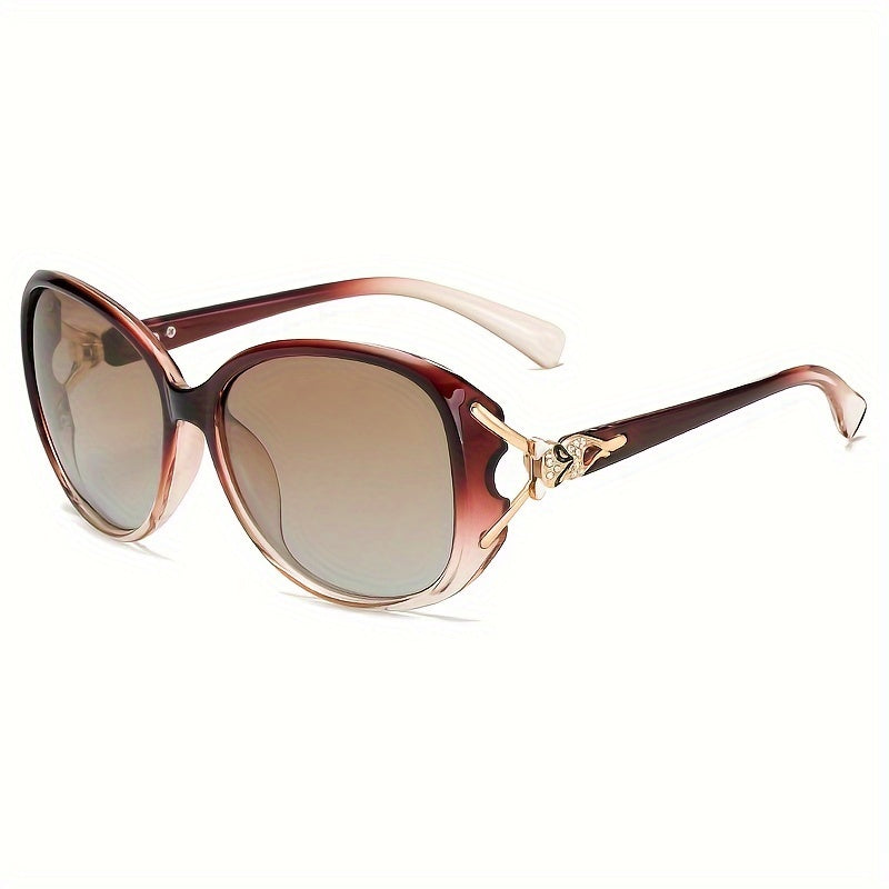 Women's Polarized Fashion Glasses Oval Frame UV Protection Rhinestone Detail