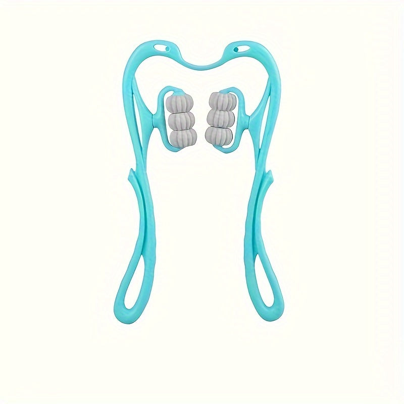 Pink Ergonomic 6-Ball Trigger Point Massager for Full Body Relaxation Portable Handheld Shoulder Massage Tool