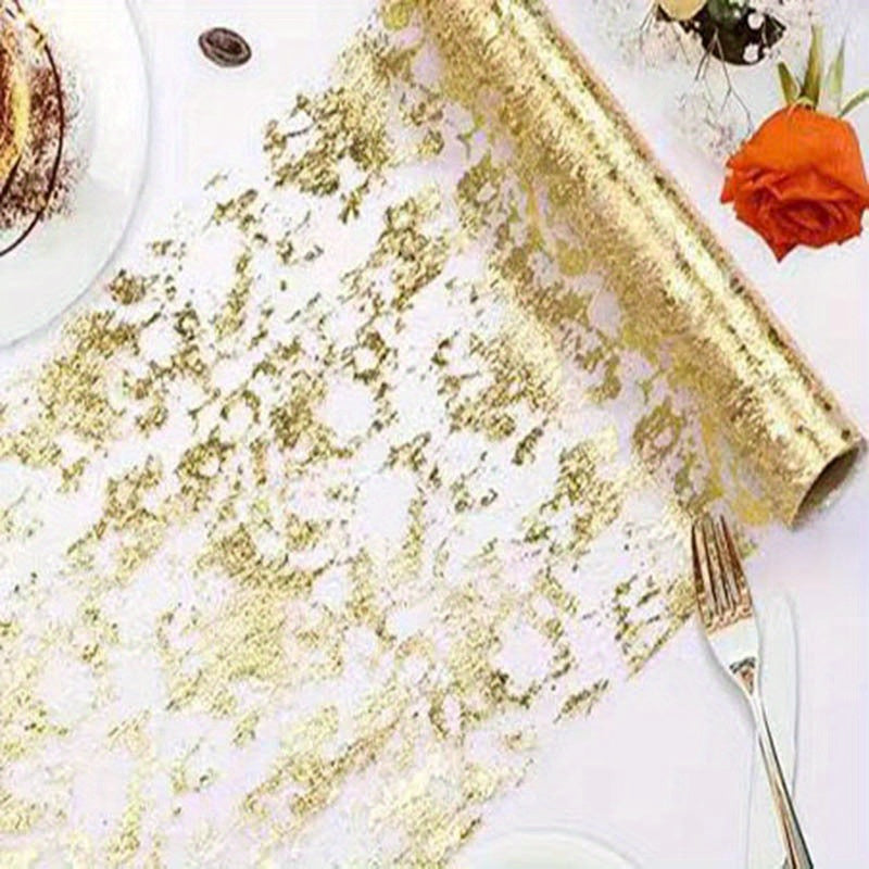 Camino de mesa dorado para bodas y fiestas, 72 pulgadas, decoración elegante