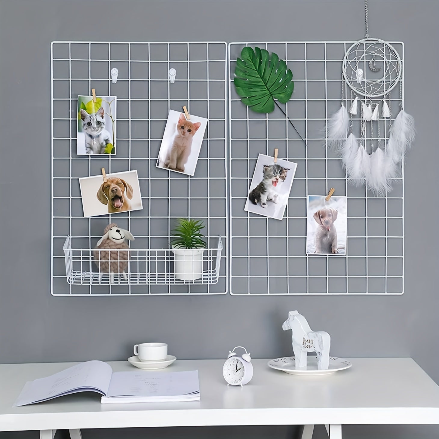 Mesh Photo Display Panel for Wall Art and Organization, DIY, School Supplies