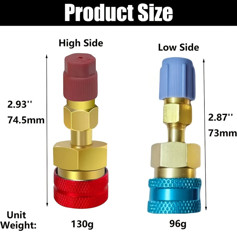 Pair of R134YF Quick Connect Adapters for R1234YF to R134A Car AC Fittings